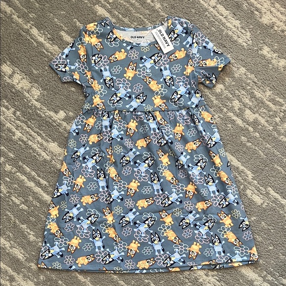Old Navy Other - Old Navy Kids Dress with Blue and Yellow Cartoon Print